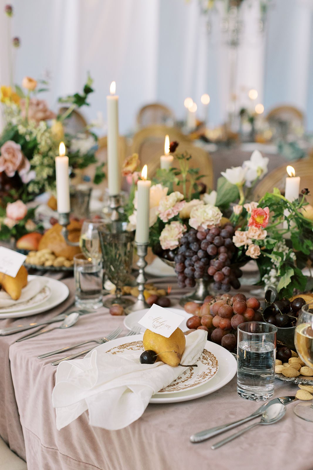 Emerson Fields Wedding Tablescape Details Photographed by Kiley Ann Photography