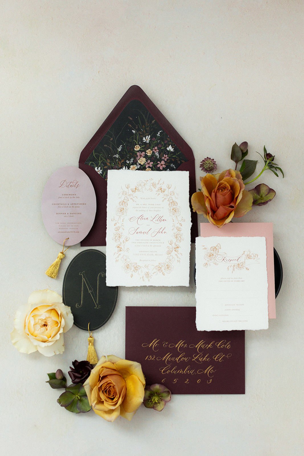 Forget Not Paper Invitation Suite Photographed by Kiley Ann Photography